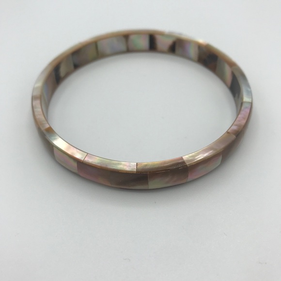 Jewelry - NEW Mother of Pearl Shell Mosaic Bangle Bracelet